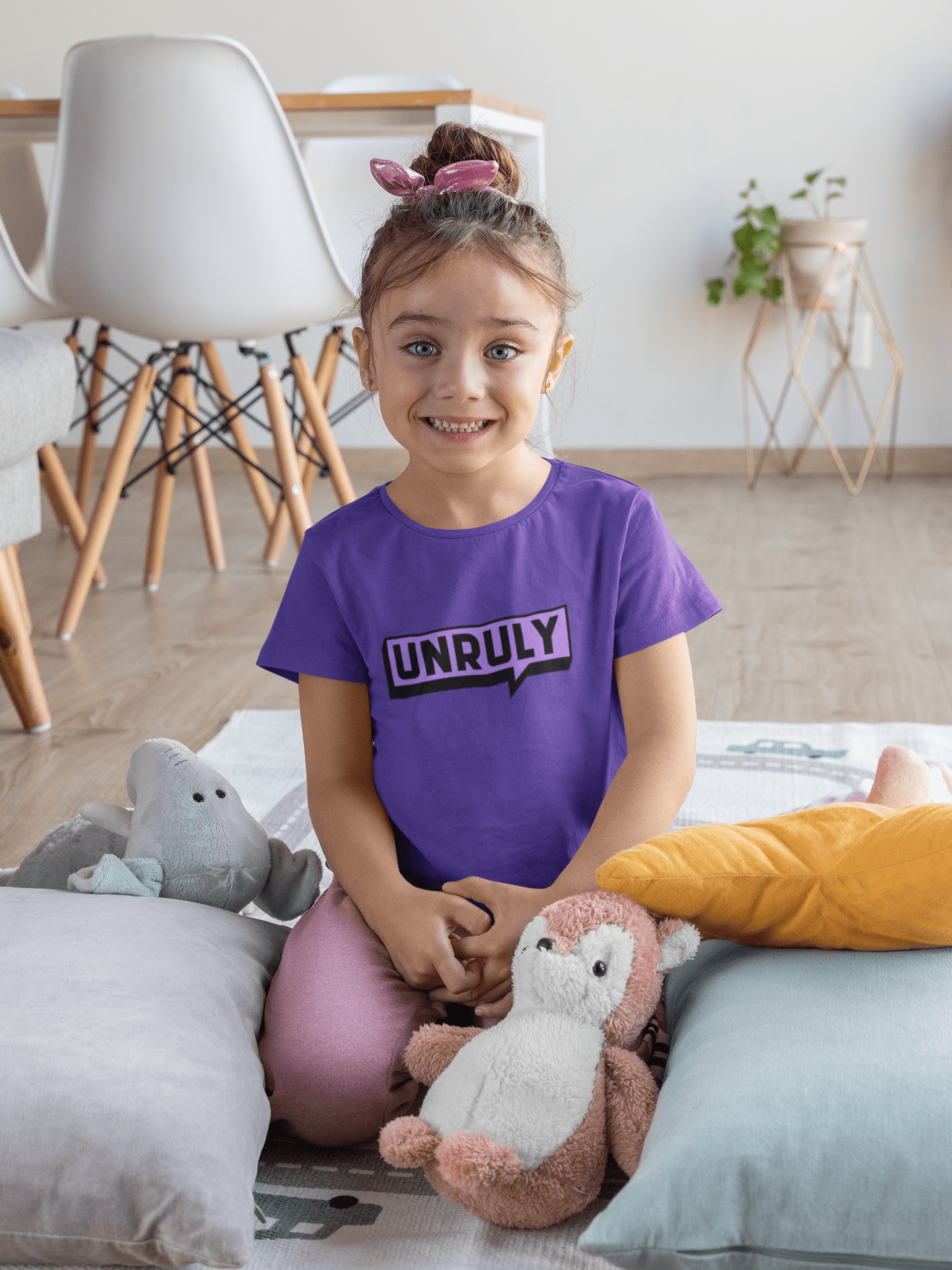 Kids UNRULY Tee - Purple Front Logo